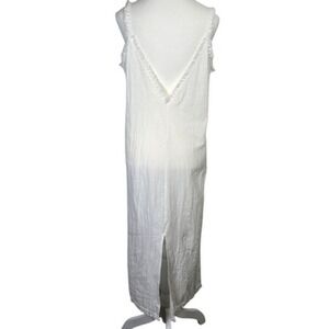 Dazy Dress Womens Small White Maxi Sleeveless‎ V Neck Ruffle Trim Cotton Summer